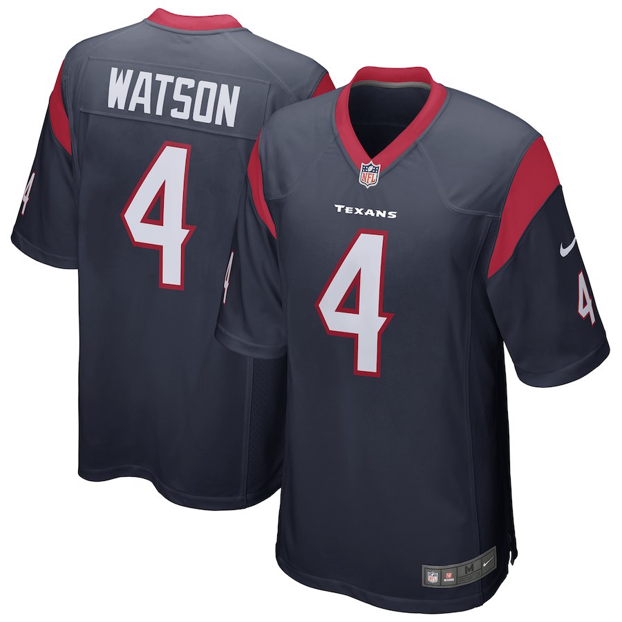 Youth Houston Texans #4 Deshaun Watson Navy Game Nike NFL Jersey